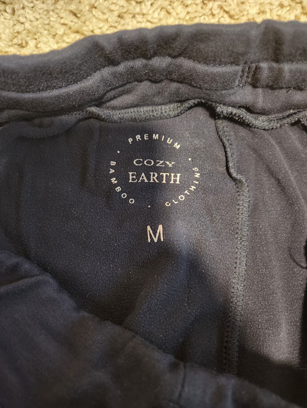 Cozy Earth Brushed Bamboo Ultra-Soft Jogger Pant Size Medium In Navy Blue - Picture 5 of 8